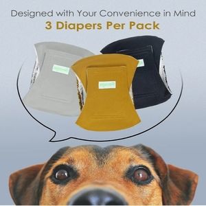 wegreeco Washable Dog Diapers - Washable Male Dog Belly Wrap - Pack of 3